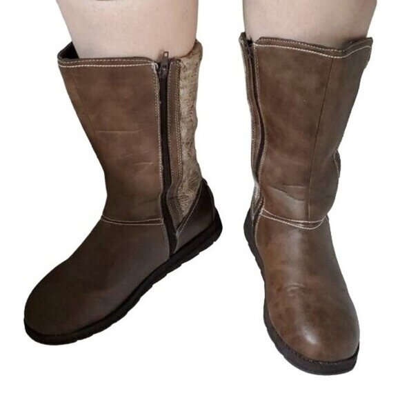 Muk Luks Boots Winter Snow Stacey Sweater Knit ZIP UP Women's WOMAN'S Size 9 - Picture 16 of 16